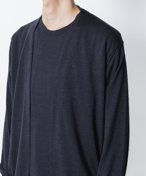 カーディガン × JOHN SMEDLEY MERINO EXTRAFINE BUTTONLESS V NECK CARDIGAN メンズの画像