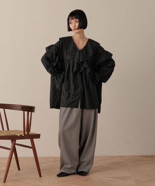 LOWRYS FARM（ローリーズファーム） ブラウス シャツ フリルチュニック