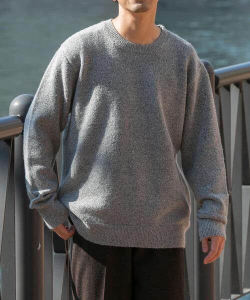 美品♪ROCHAS◆ロシャス◆ウールプルオーバーニット　クルーネック　ワッペン 美品♪ROCHAS◇ロシャス◇ウールプルオーバーニット クルーネック ワッペン