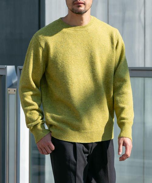 美品♪ROCHAS◆ロシャス◆ウールプルオーバーニット　クルーネック　ワッペン 美品♪ROCHAS◇ロシャス◇ウールプルオーバーニット クルーネック ワッペン