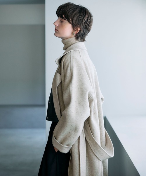 N.O.R.C コート アウター ジーロンウールシルクネップリバーコート