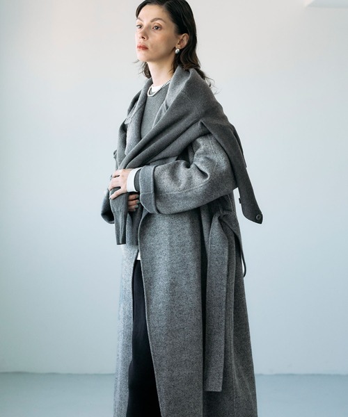 N.O.R.C コート アウター ジーロンウールシルクネップリバーコート