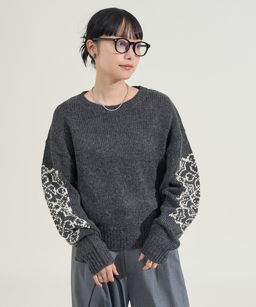 ニット セーター クローバー柄 ショート丈ニット レディース | FREAK'S STORE | 06
