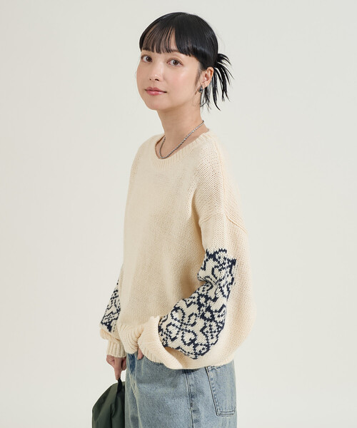ニット セーター クローバー柄 ショート丈ニット レディース | FREAK'S STORE | 16