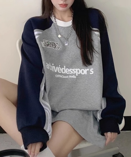 トレーナー スウェット スポーティーオーバースウェット レディース