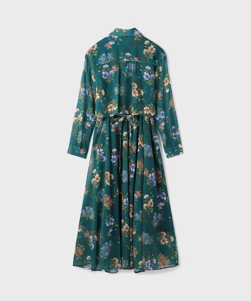 Diagram プリントセットアップ ワンピース 36 花柄 シアーシャツ 
