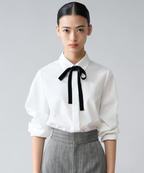 Tiara（ティアラ） ブラウス シャツ バイカラーリボンシャツブラウス