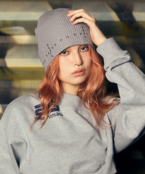 ACLENT（アクレント） ニット帽 ニットキャップ クロススタッズ