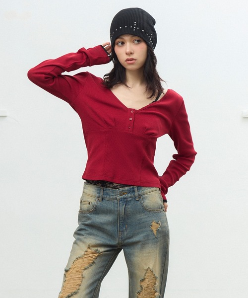 ACLENT（アクレント） ニット帽 ニットキャップ クロススタッズ