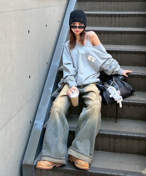 ACLENT（アクレント） ニット帽 ニットキャップ クロススタッズ