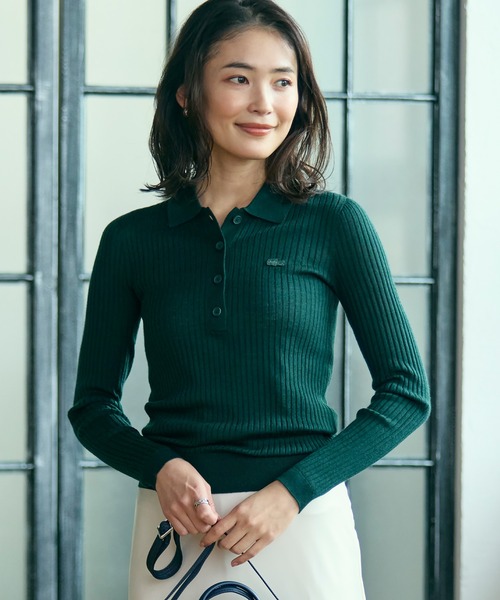ラコステ　ウールポロニットセーター LACOSTE（ラコステ） ニット セーター 3Dニッティングメリノウールポロ