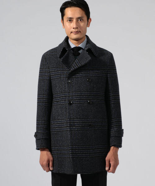 【美品】定価79200円トゥモローランドピルグリムメンズピーコートPコートS,M TOMORROWLAND（トゥモローランド） ピーコート 44 ブラウン メンズ