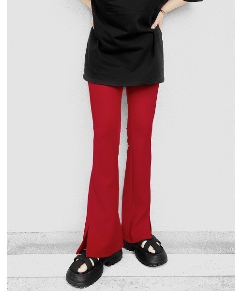 LVEU.（ラブユ） ブーツカットパンツ FREE ブラック レディース