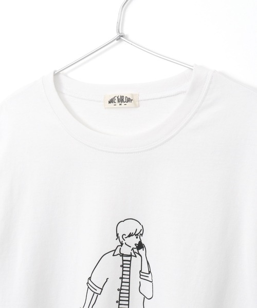 「MAKE YOUR DAY」 長袖Tシャツ M オフホワイト メンズ_画像8