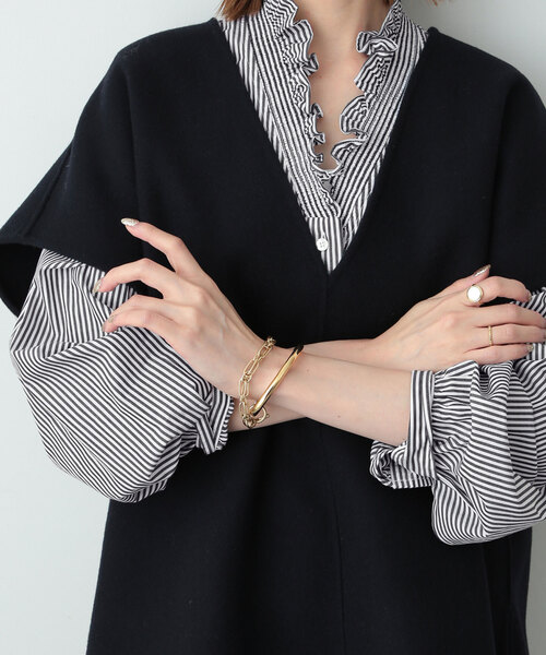 SLOBE IENA（スローブイエナ） 長袖ブラウス FREE ブラック系その他