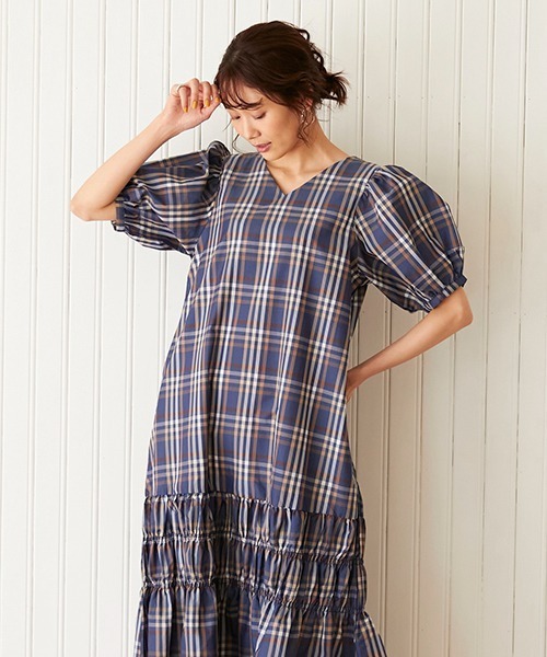 「petit main LIEN」 半袖ワンピース FREE ネイビー レディース_画像5