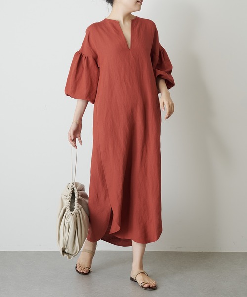 「Whim Gazette」 7分袖ワンピース FREE チャコールグレー レディース_画像5