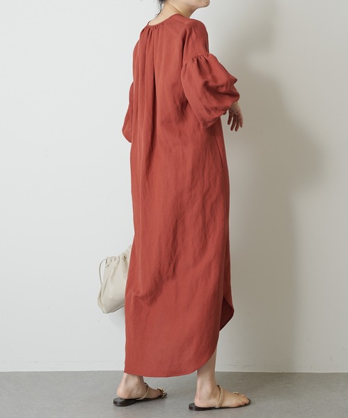 「Whim Gazette」 7分袖ワンピース FREE チャコールグレー レディース_画像6