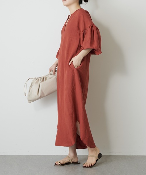 「Whim Gazette」 7分袖ワンピース FREE チャコールグレー レディース_画像9