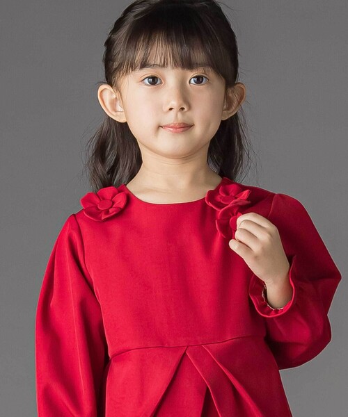 BeBe Petits Pois Vert（ベベ プチ ポワ ヴェール） ワンピース 立体花