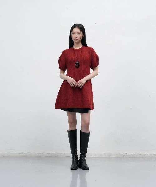 本日限定価格【完売品】バルーンスリーブ ミニワンピース GENERAL IDEA ワンピース 「GENERAL IDEA」バルーンスリーブミニフレア