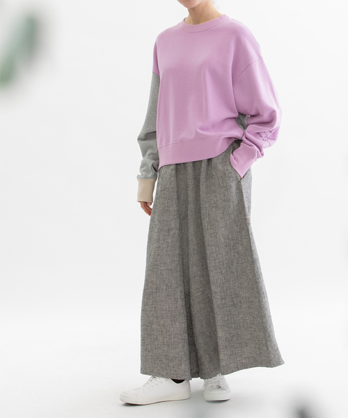 nop de nod（ノップドゥノッド） トレーナー スウェット 袖口配色バイ