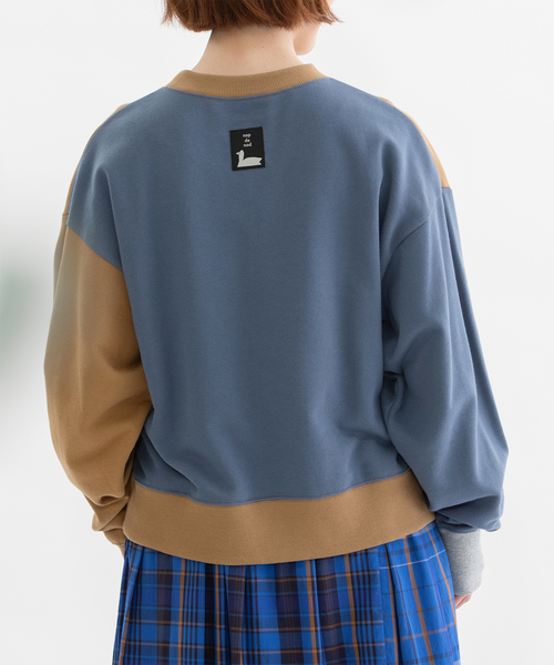 nop de nod（ノップドゥノッド） トレーナー スウェット 袖口配色バイ