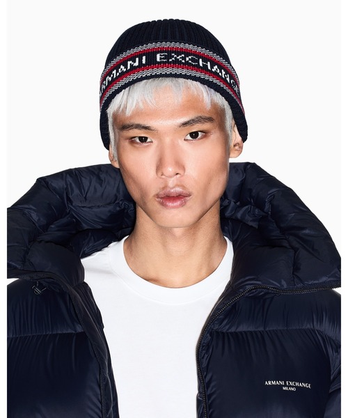 ARMANI EXCHANGE ニット帽 ニットキャップ 「A|X アルマーニ