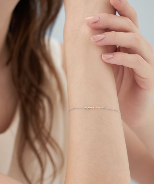 4℃（ヨンドシー） ブレスレット 「冬限定」 K10ホワイトゴールド 三石