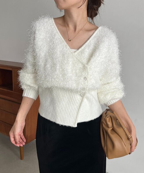 CAPRICIEUX LE'MAGE（カプリシューレマージュ） カーディガン フェザー