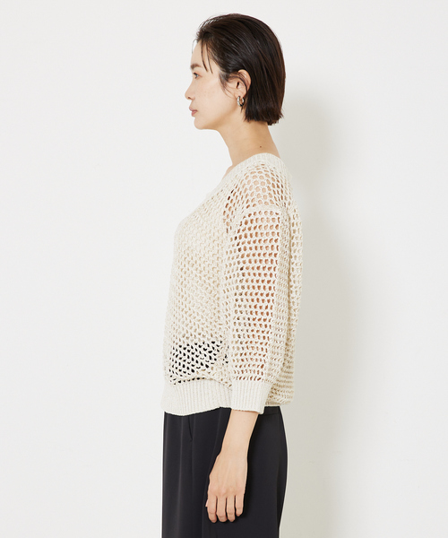 「qualite」 7分袖ニット フリー ベージュ レディース_画像5