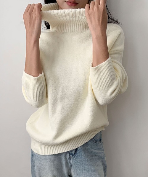 МＨＬ2023AWタートルネックセーター アイボリー OTONA トップス ニット レディース アイボリー タートルネック