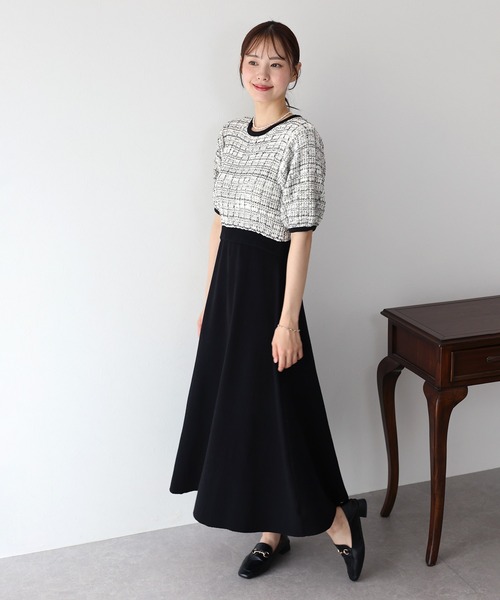 「BLUEEAST」 ニットワンピース MEDIUM チャコールグレー レディース_画像4