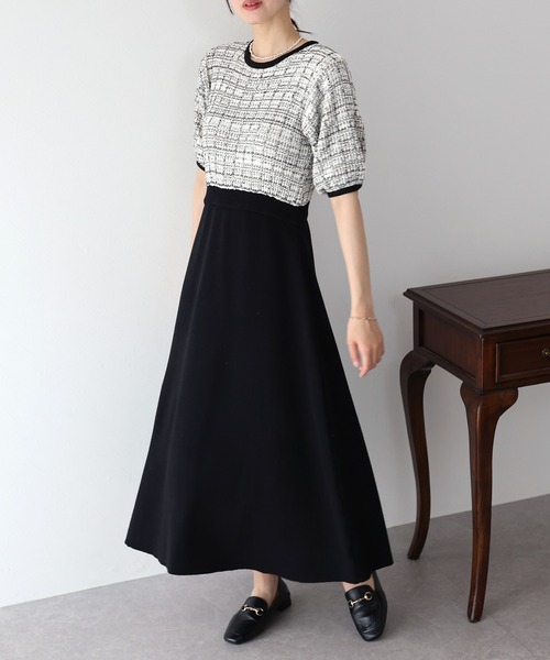 「BLUEEAST」 ニットワンピース MEDIUM チャコールグレー レディース_画像5