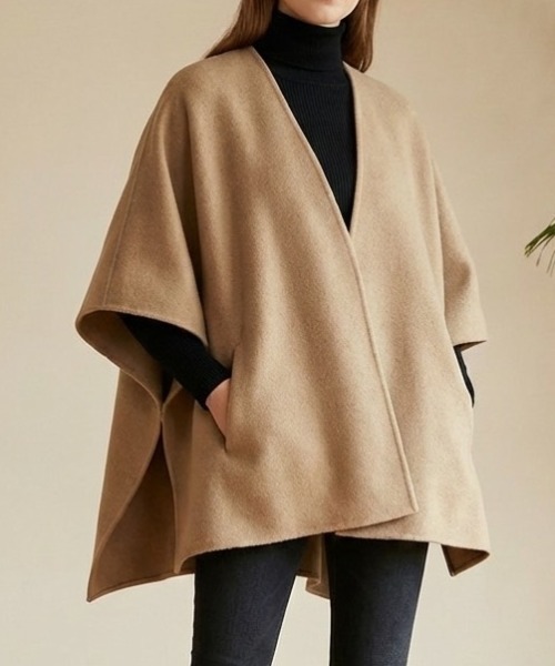 a lot of love ポンチョ ハーフスリーブ ノーボタンポンチョ