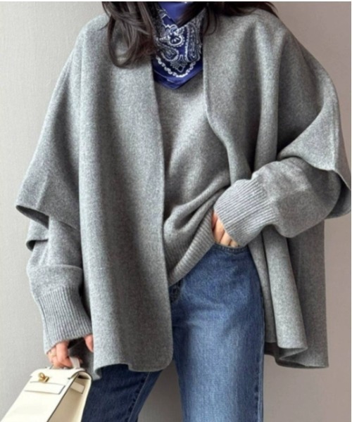 a lot of love ポンチョ ハーフスリーブ ノーボタンポンチョ