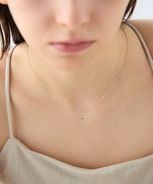 ete（エテ） ネックレス 「レイヤー」 K10WG クレセントムーン