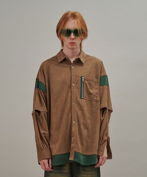 SeeSew シャツ 「UNISEX」CORDUROY 2WAY BLOCK SHIRTS/コーデュロイ