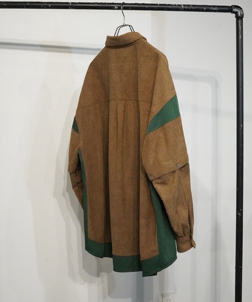 SeeSew シャツ 「UNISEX」CORDUROY 2WAY BLOCK SHIRTS/コーデュロイ