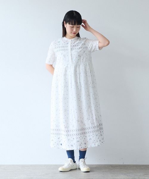 bulle de savon（ビュルデサボン） ワンピース びわ刺繍 ワンピース