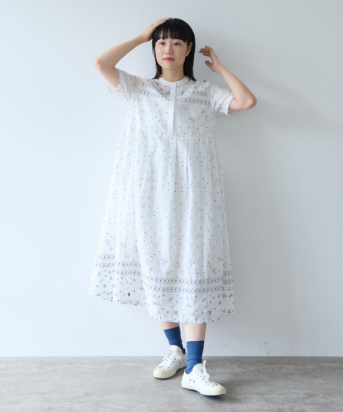 bulle de savon（ビュルデサボン） ワンピース びわ刺繍 ワンピース
