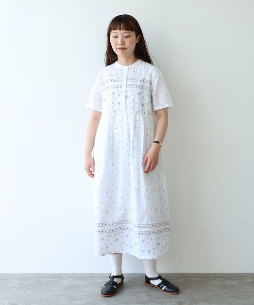 bulle de savon（ビュルデサボン） ワンピース びわ刺繍 ワンピース