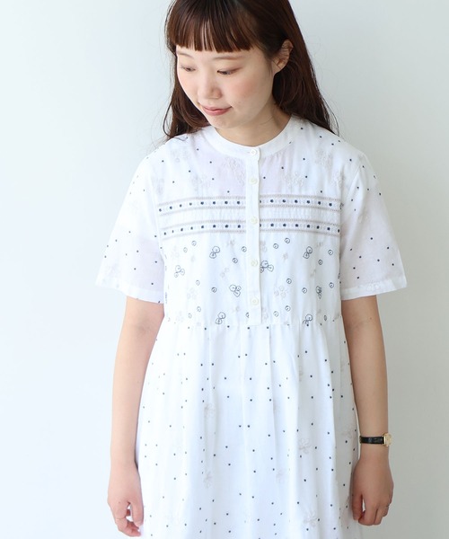 bulle de savon（ビュルデサボン） ワンピース びわ刺繍 ワンピース