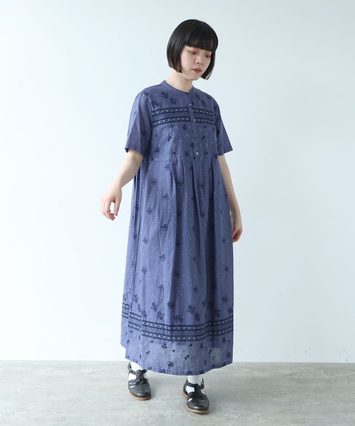 bulle de savon（ビュルデサボン） ワンピース 半袖 びわ刺繍