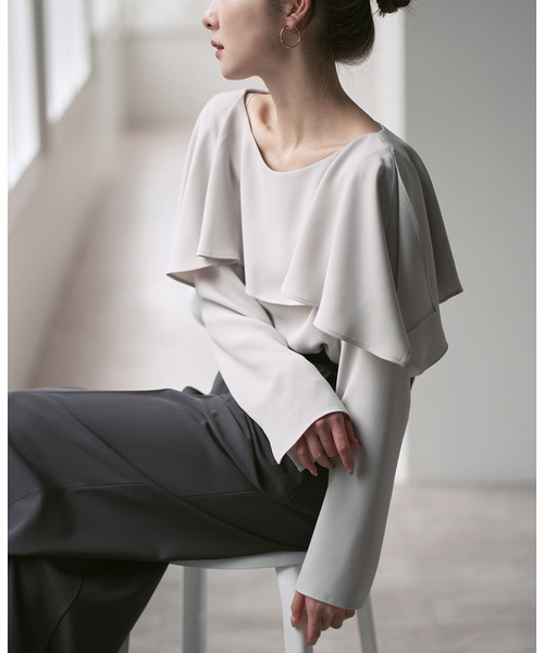 NOBLE（ノーブル） ブラウス シャツ 「26SS先行」スリットケープ