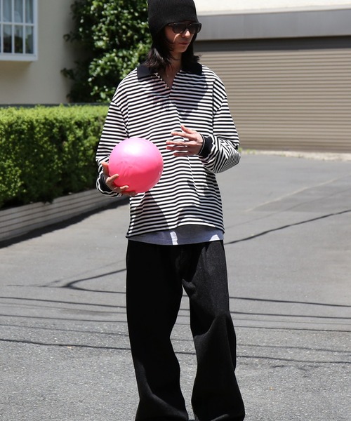 KAIKO（カイコー） ポロシャツ KAIKO Long sleeve border polo shirt