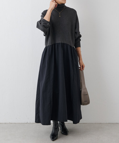 BEARDSLEY（ビアズリー） 長袖ワンピース 0 グレー レディース