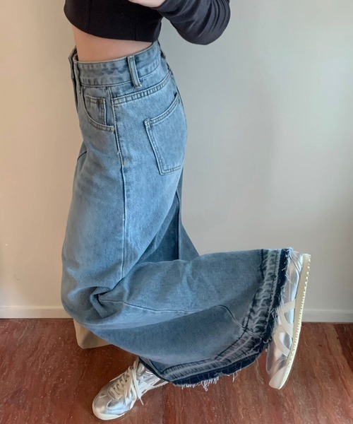 「aimoha」 デニムスカート LARGE ブルー レディース_画像7