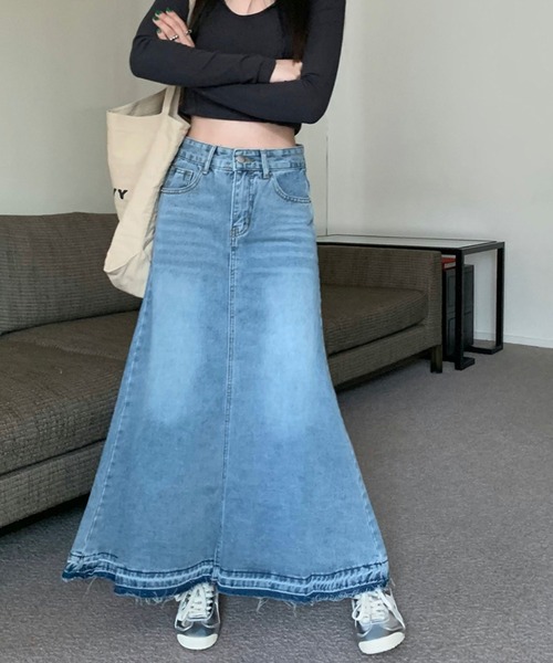 「aimoha」 デニムスカート LARGE ブルー レディース_画像9