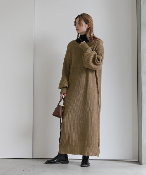 「select MOCA」 ニットワンピース MEDIUM アイボリー レディース_画像8